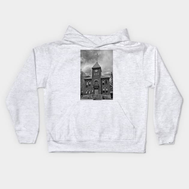 San Miguel County Courthouse BW Kids Hoodie by bobmeyers